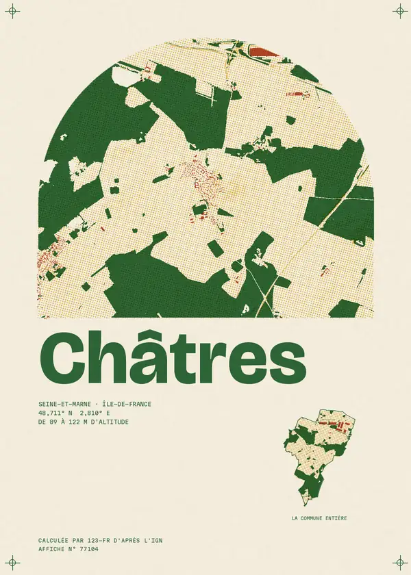 Affiche de Châtres, calculée par 123-fr d'après l'IGN