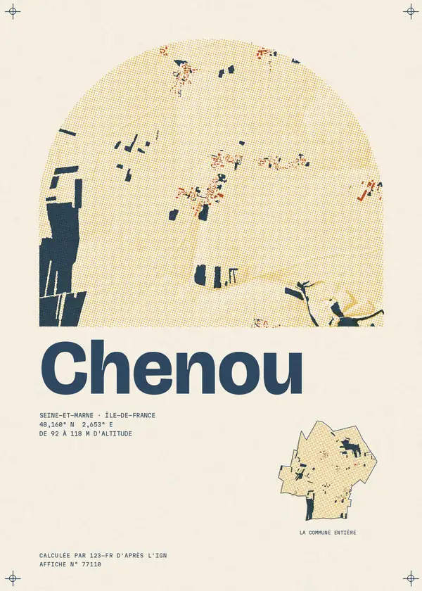 Affiche de Chenou, calculée par 123-fr d'après l'IGN