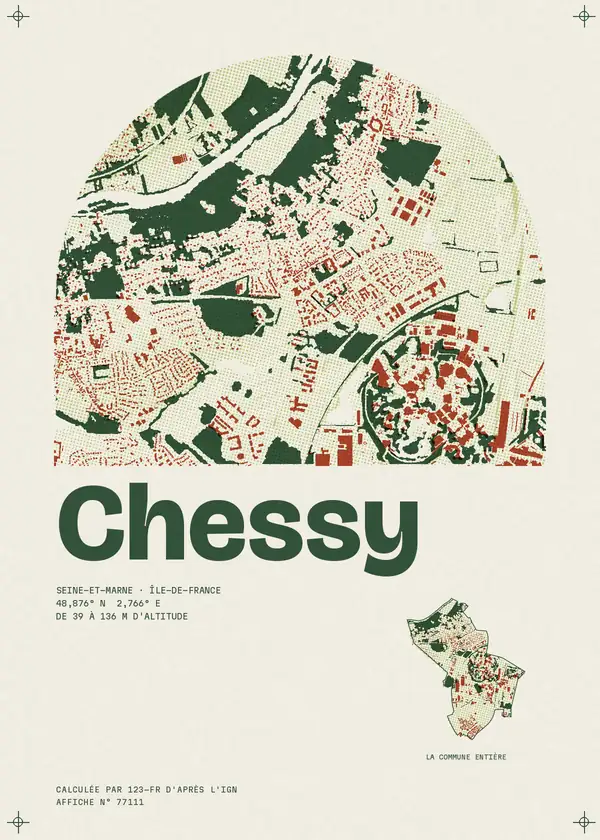 Affiche de Chessy, calculée par 123-fr d'après l'IGN