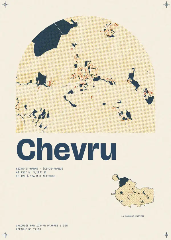 Affiche de Chevru, calculée par 123-fr d'après l'IGN