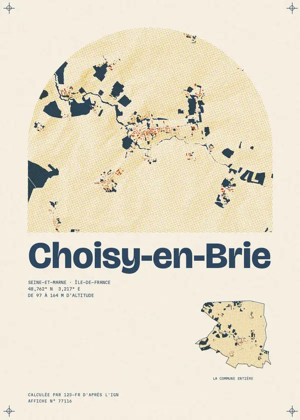 Affiche de Choisy-en-Brie, calculée par 123-fr d'après l'IGN
