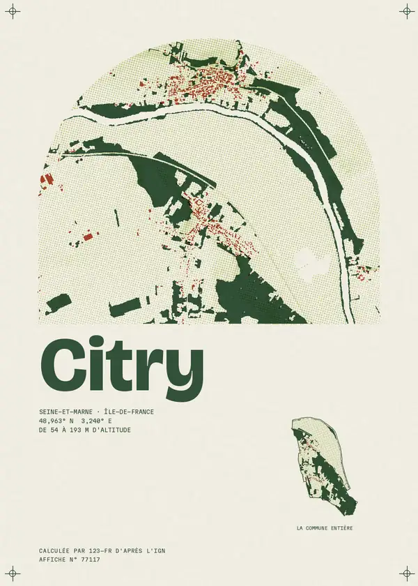 Affiche de Citry, calculée par 123-fr d'après l'IGN