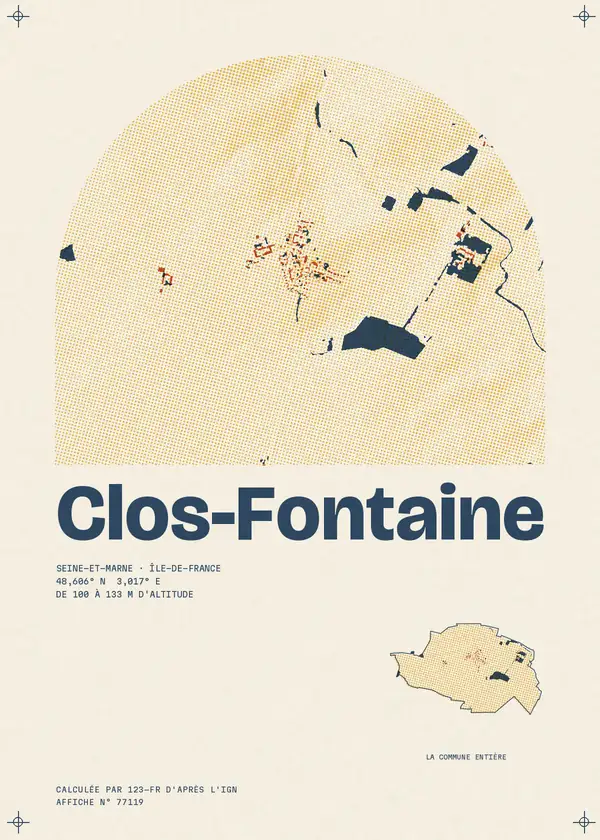 Affiche de Clos-Fontaine, calculée par 123-fr d'après l'IGN