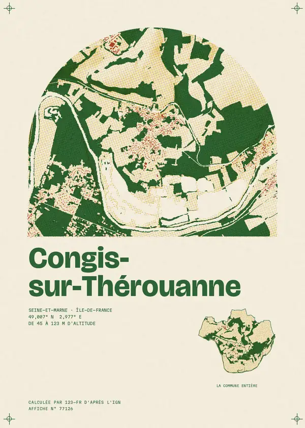 Affiche de Congis-sur-Thérouanne, calculée par 123-fr d'après l'IGN