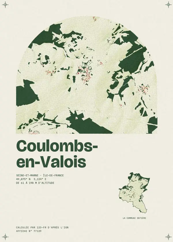 Affiche de Coulombs-en-Valois, calculée par 123-fr d'après l'IGN