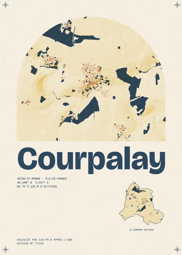 Affiche de Courpalay, calculée par 123-fr d'après l'IGN