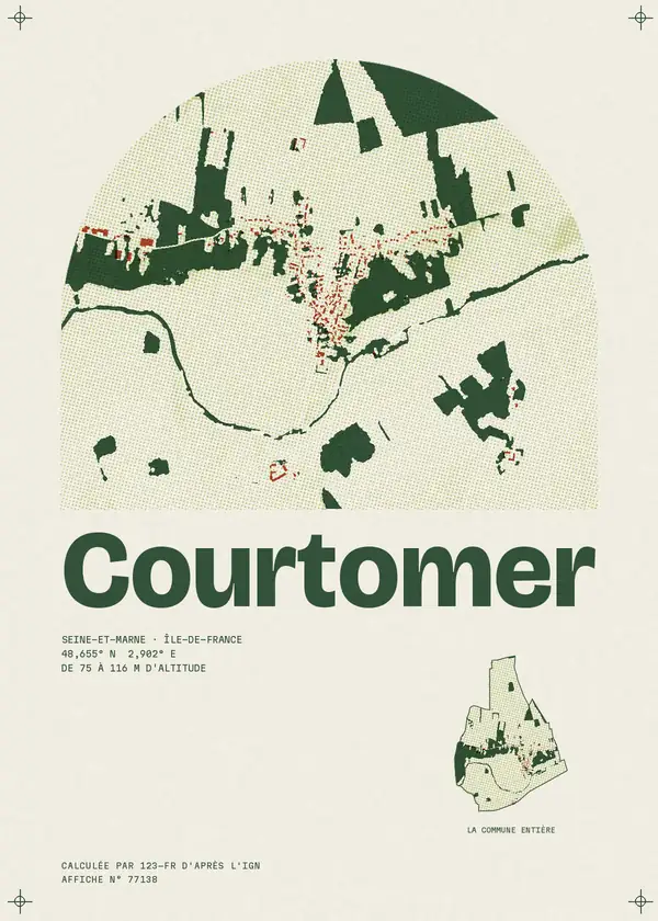 Affiche de Courtomer, calculée par 123-fr d'après l'IGN