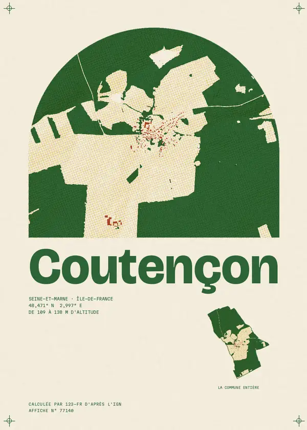 Affiche de Coutençon, calculée par 123-fr d'après l'IGN