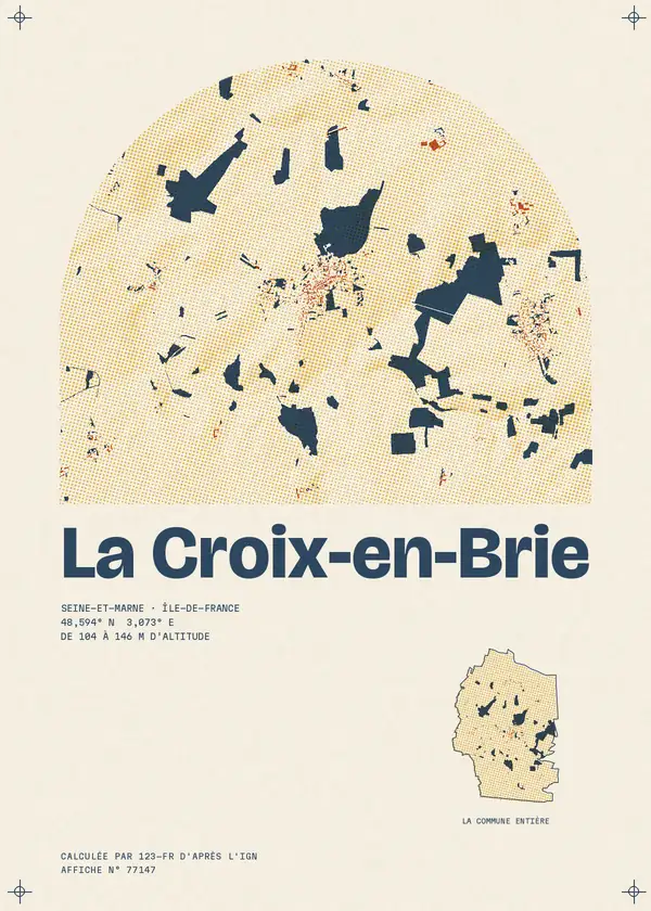 Affiche de La Croix-en-Brie, calculée par 123-fr d'après l'IGN