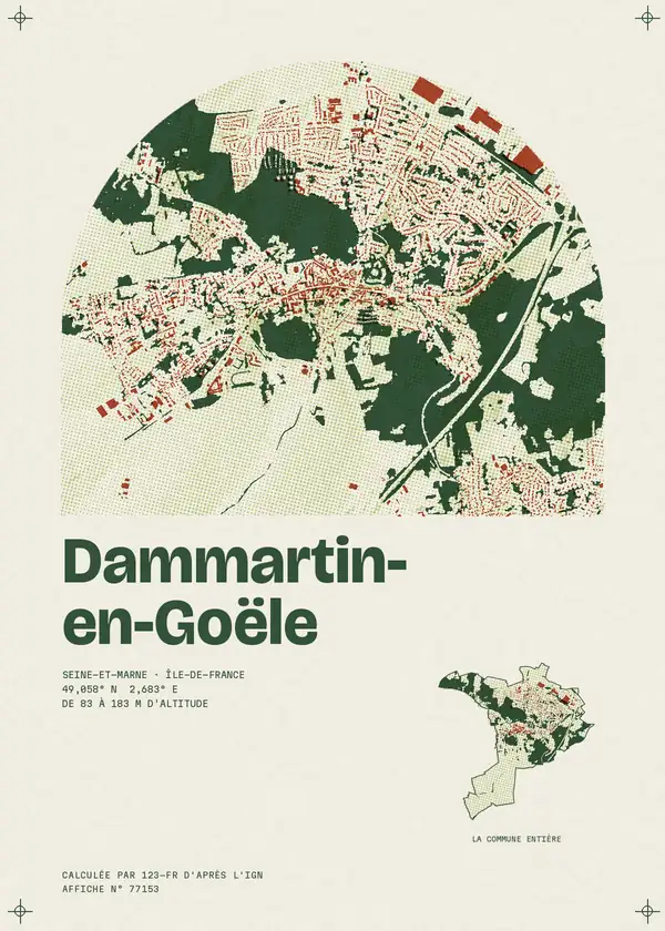 Affiche de Dammartin-en-Goële, calculée par 123-fr d'après l'IGN