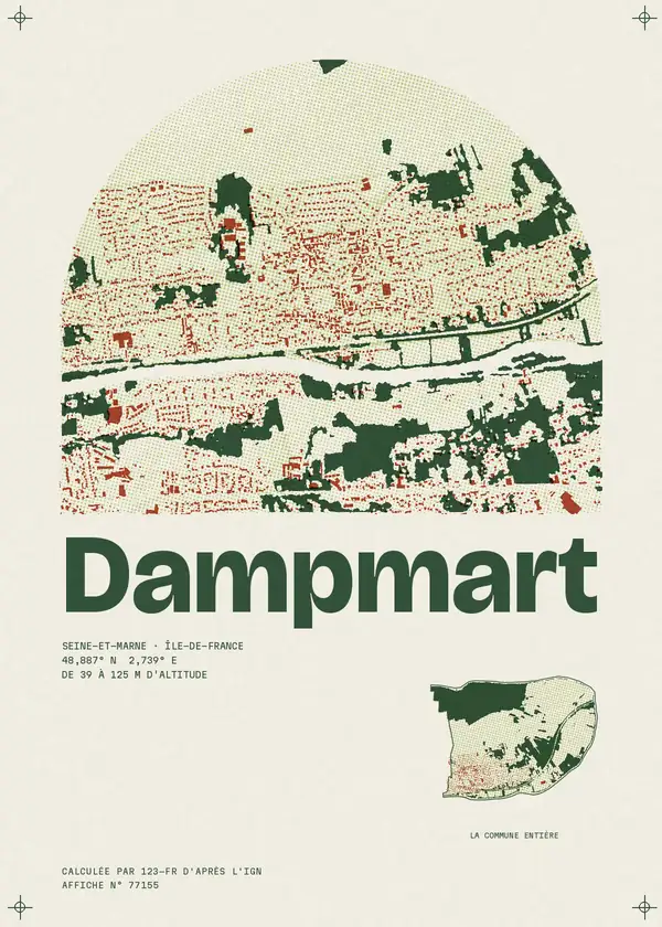 Affiche de Dampmart, calculée par 123-fr d'après l'IGN