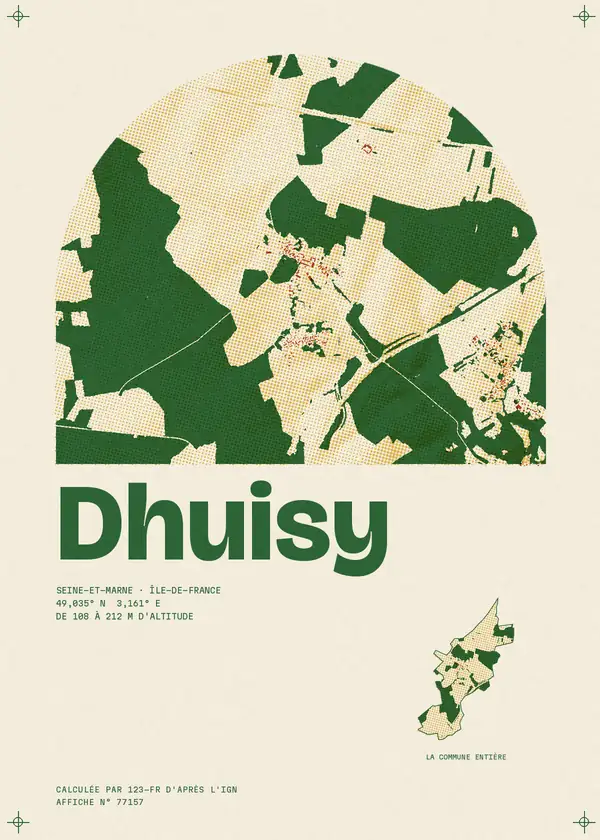 Affiche de Dhuisy, calculée par 123-fr d'après l'IGN