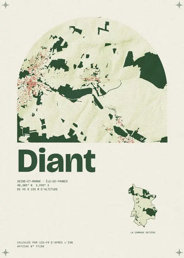 Affiche de Diant, calculée par 123-fr d'après l'IGN