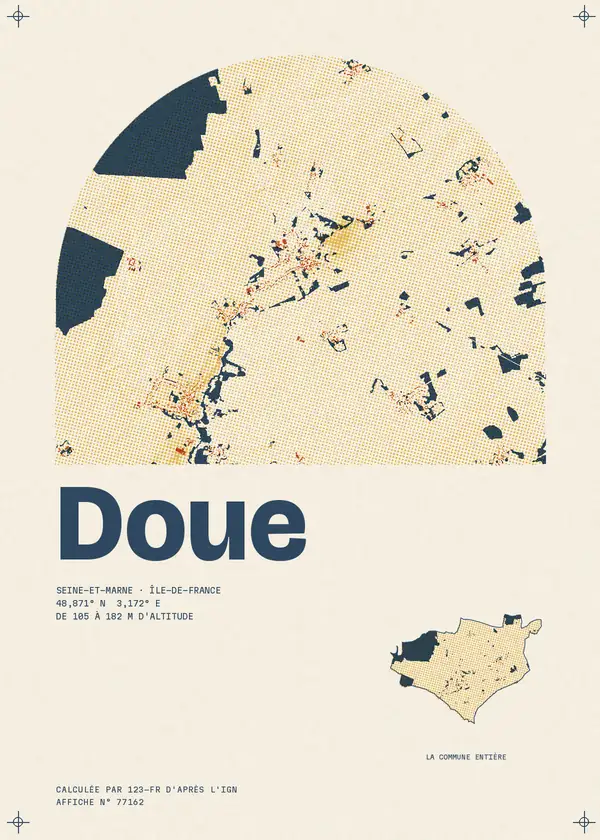 Affiche de Doue, calculée par 123-fr d'après l'IGN