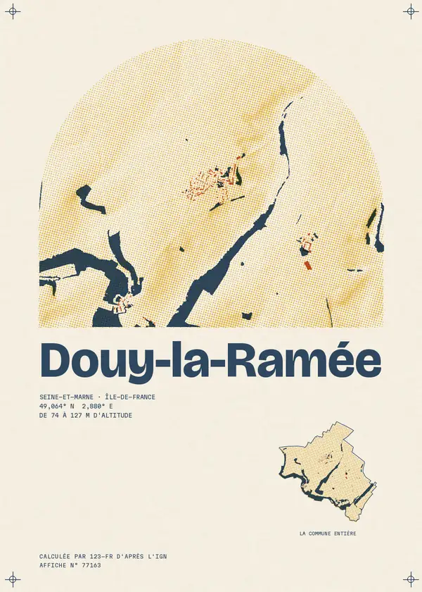 Affiche de Douy-la-Ramée, calculée par 123-fr d'après l'IGN