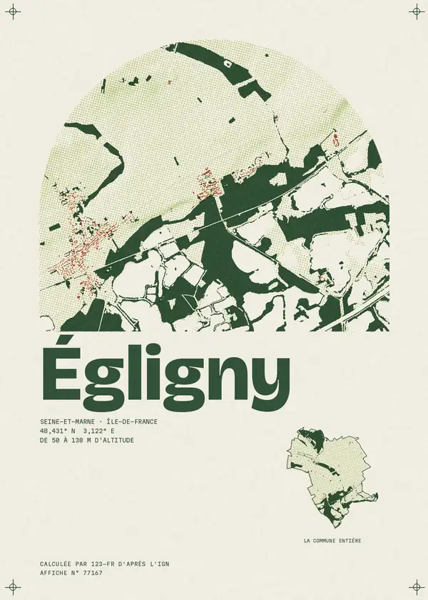 Affiche de Égligny, calculée par 123-fr d'après l'IGN
