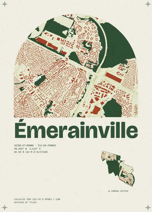 Affiche de Émerainville, calculée par 123-fr d'après l'IGN