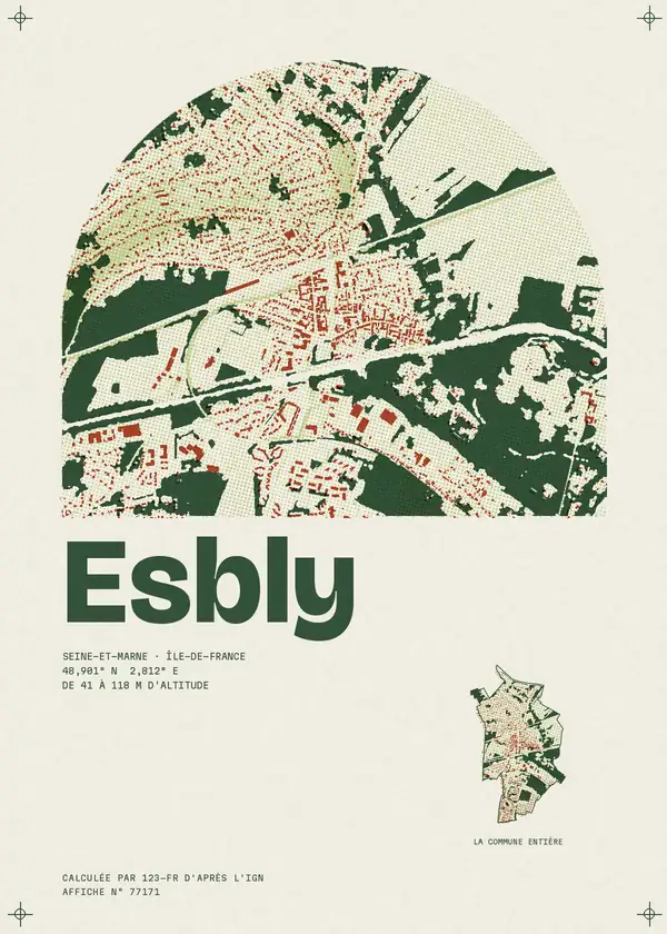 Affiche de Esbly, calculée par 123-fr d'après l'IGN