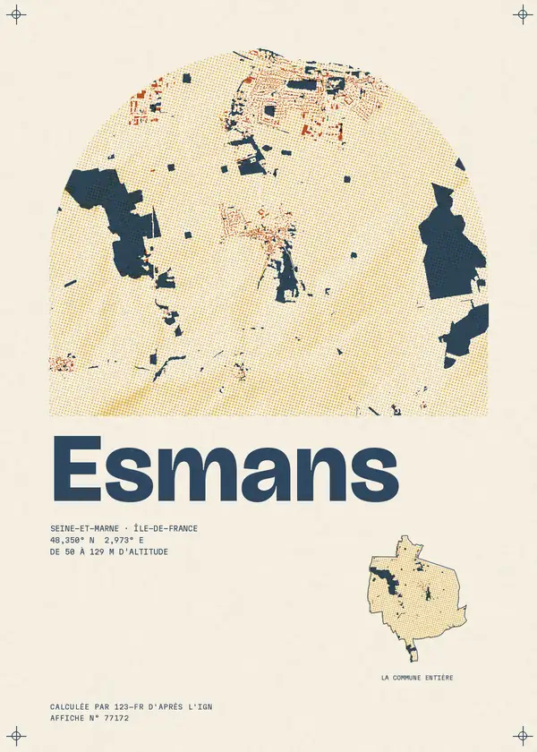 Affiche de Esmans, calculée par 123-fr d'après l'IGN