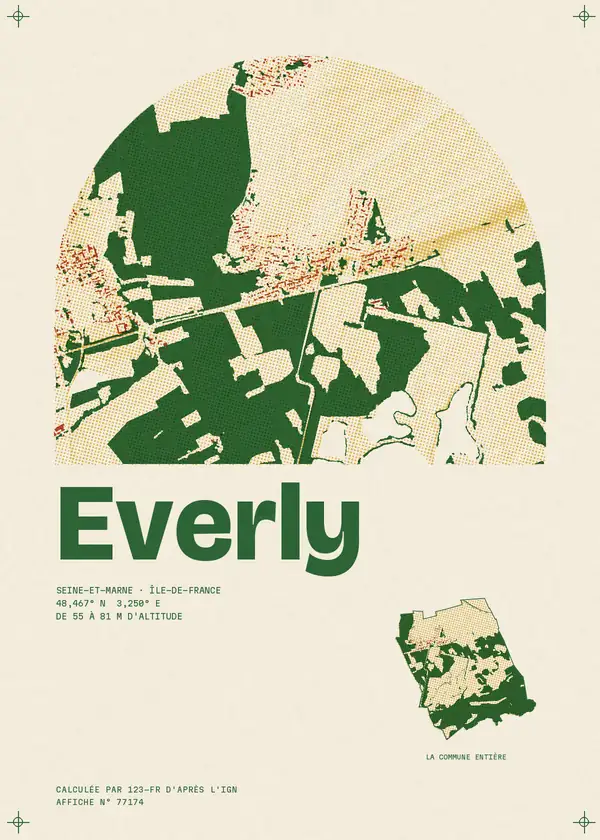 Affiche de Everly, calculée par 123-fr d'après l'IGN