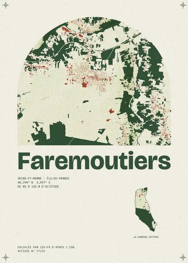 Affiche de Faremoutiers, calculée par 123-fr d'après l'IGN