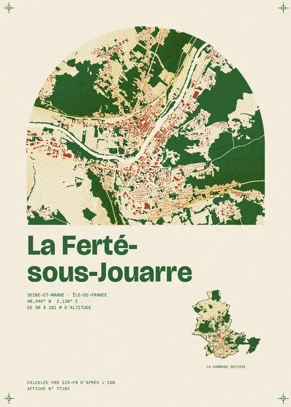 Affiche de La Ferté-sous-Jouarre, calculée par 123-fr d'après l'IGN