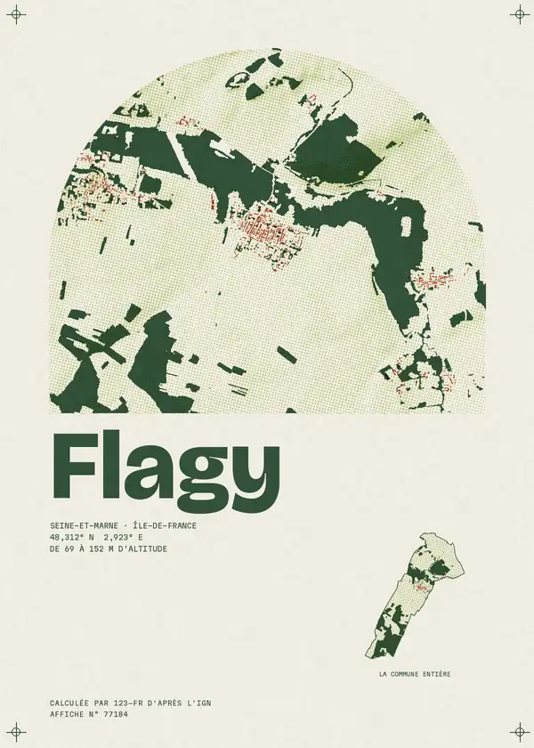 Affiche de Flagy, calculée par 123-fr d'après l'IGN