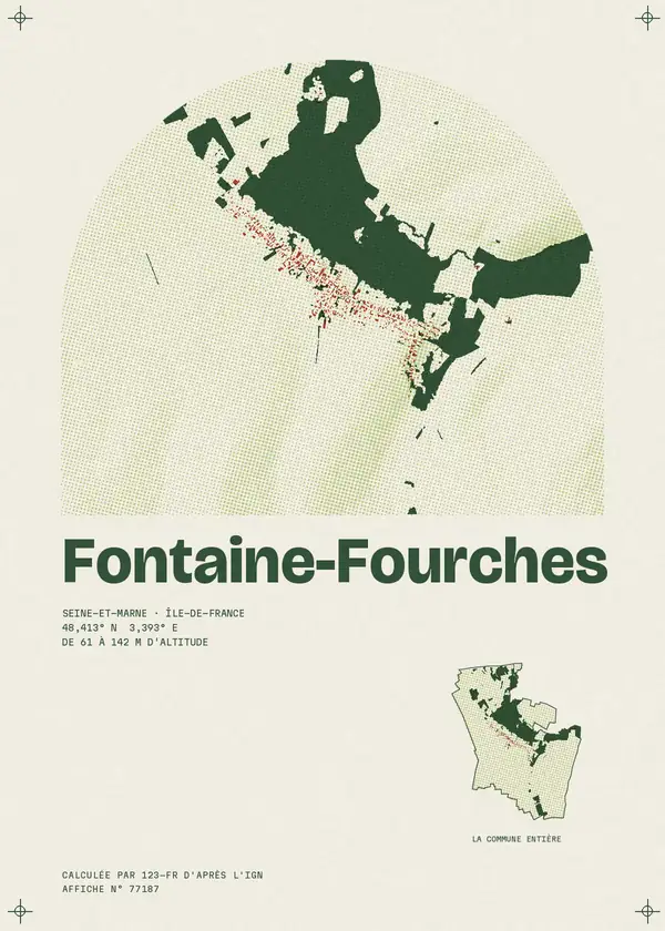 Affiche de Fontaine-Fourches, calculée par 123-fr d'après l'IGN