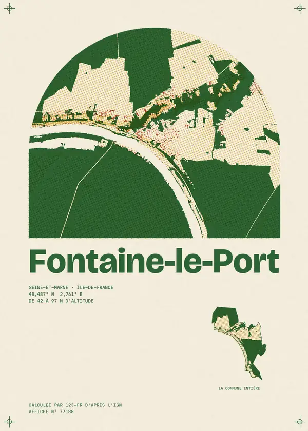 Affiche de Fontaine-le-Port, calculée par 123-fr d'après l'IGN