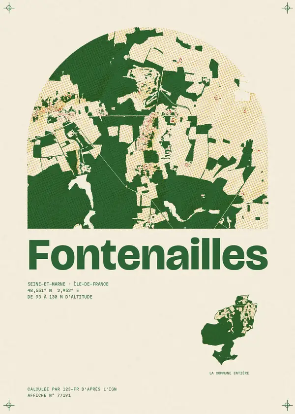 Affiche de Fontenailles, calculée par 123-fr d'après l'IGN