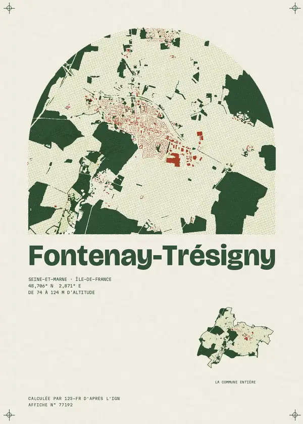 Affiche de Fontenay-Trésigny, calculée par 123-fr d'après l'IGN
