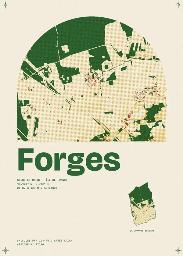 Affiche de Forges, calculée par 123-fr d'après l'IGN
