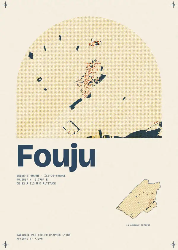 Affiche de Fouju, calculée par 123-fr d'après l'IGN