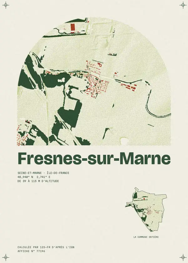 Affiche de Fresnes-sur-Marne, calculée par 123-fr d'après l'IGN