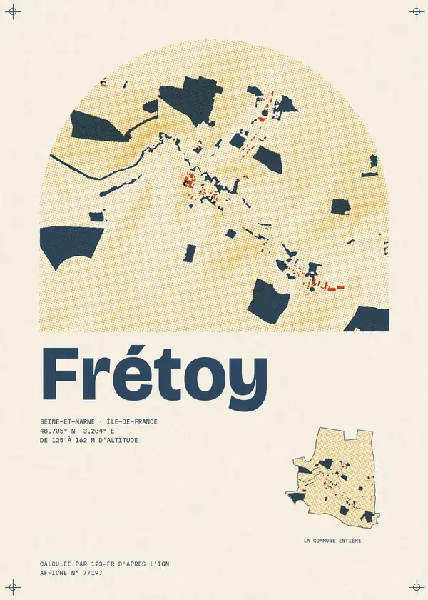 Affiche de Frétoy, calculée par 123-fr d'après l'IGN