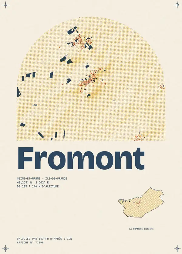 Affiche de Fromont, calculée par 123-fr d'après l'IGN