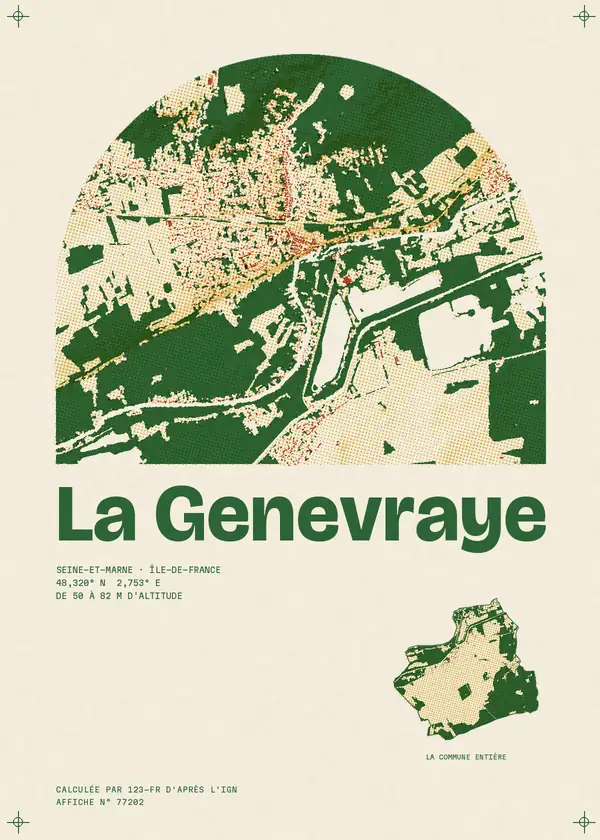 Affiche de La Genevraye, calculée par 123-fr d'après l'IGN