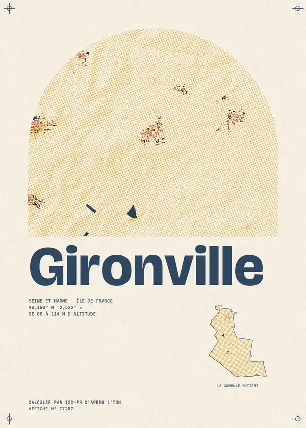 Affiche de Gironville, calculée par 123-fr d'après l'IGN