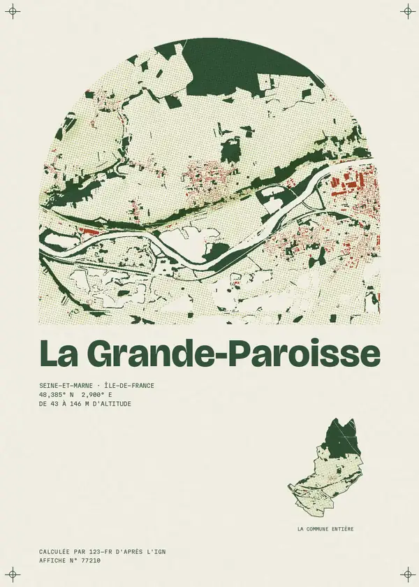 Affiche de La Grande-Paroisse, calculée par 123-fr d'après l'IGN