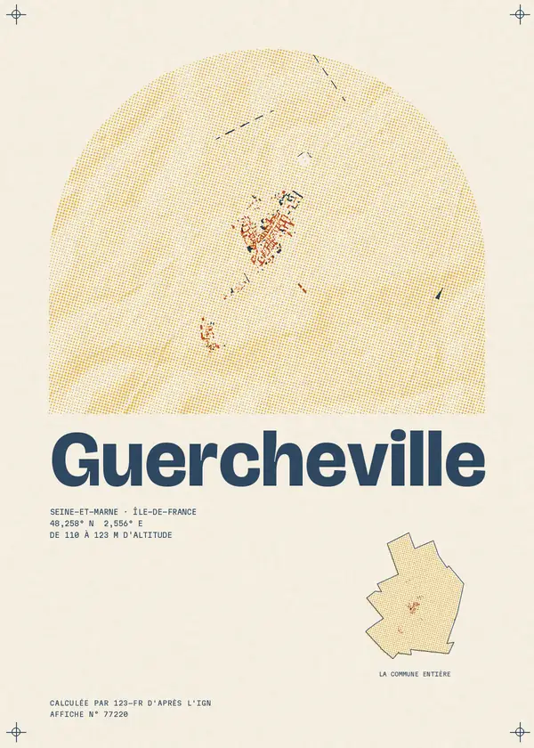 Affiche de Guercheville, calculée par 123-fr d'après l'IGN