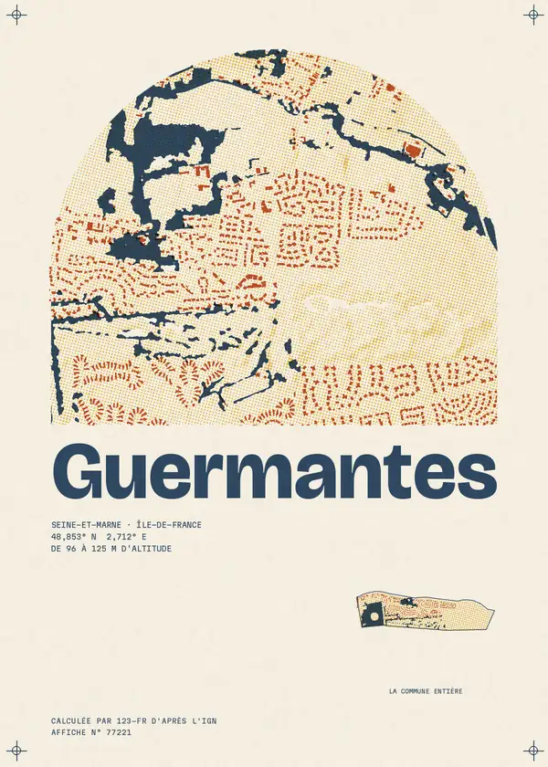 Affiche de Guermantes, calculée par 123-fr d'après l'IGN