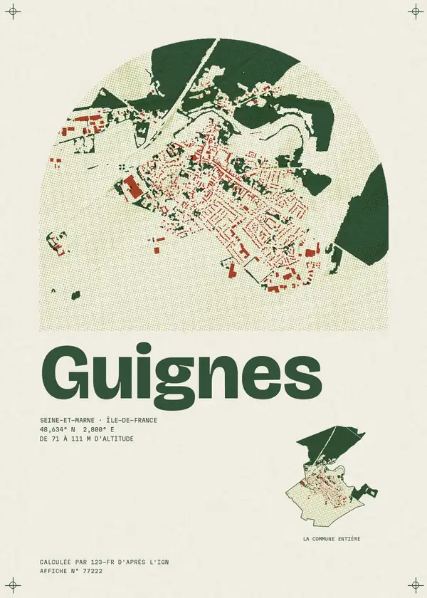 Affiche de Guignes, calculée par 123-fr d'après l'IGN