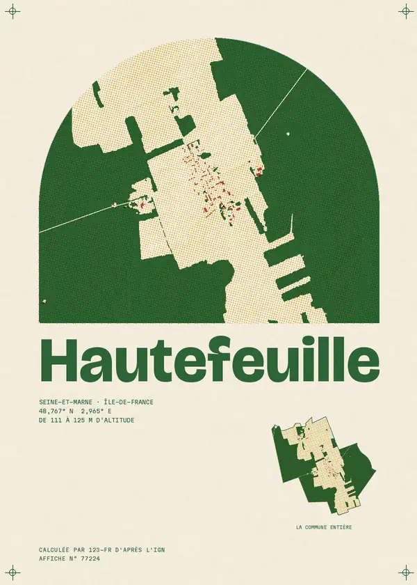 Affiche de Hautefeuille, calculée par 123-fr d'après l'IGN
