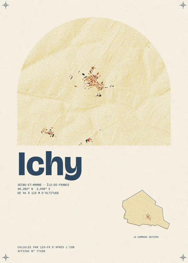 Affiche de Ichy, calculée par 123-fr d'après l'IGN