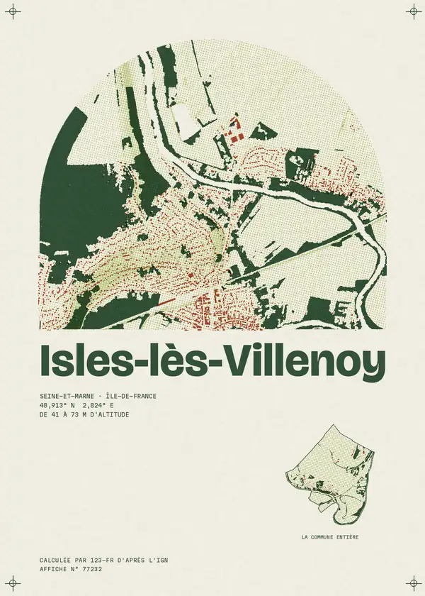 Affiche de Isles-lès-Villenoy, calculée par 123-fr d'après l'IGN