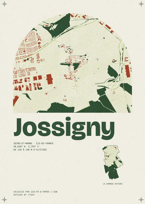 Affiche de Jossigny, calculée par 123-fr d'après l'IGN