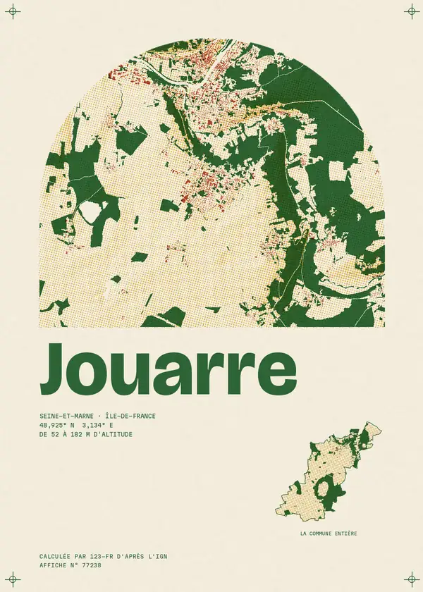 Affiche de Jouarre, calculée par 123-fr d'après l'IGN