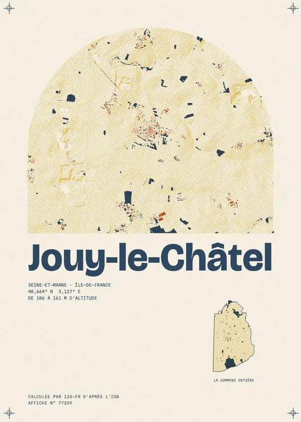 Affiche de Jouy-le-Châtel, calculée par 123-fr d'après l'IGN