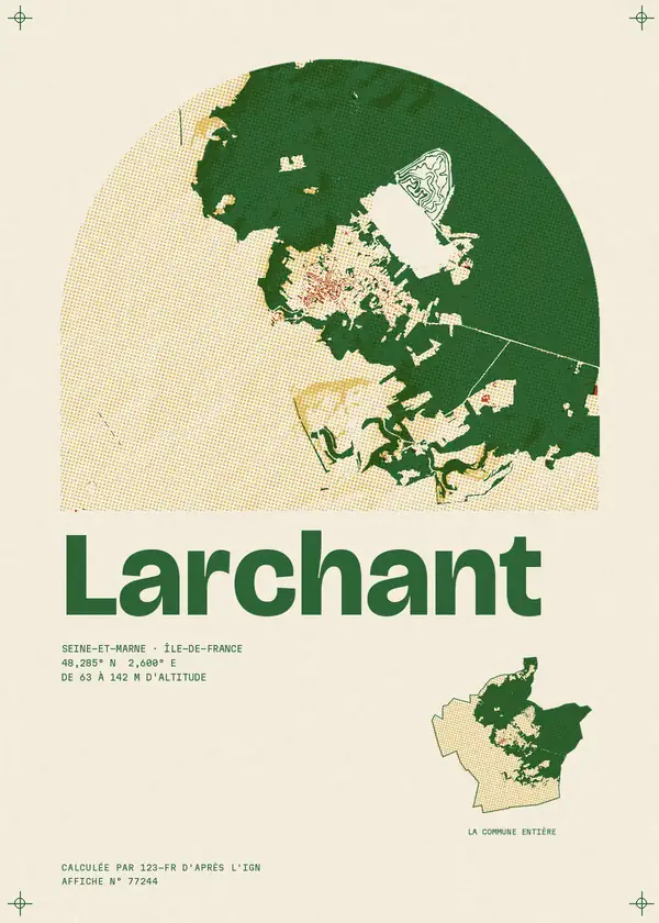 Affiche de Larchant, calculée par 123-fr d'après l'IGN