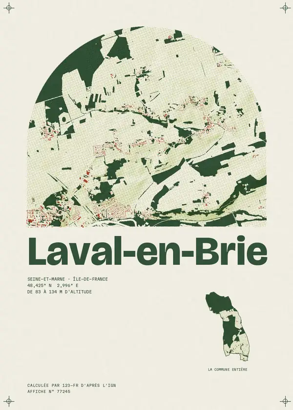 Affiche de Laval-en-Brie, calculée par 123-fr d'après l'IGN